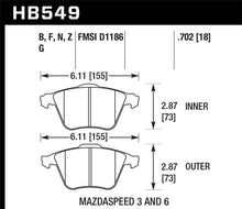 Cargar imagen en el visor de la galería, Hawk 07-08 Mazdaspeed3/06-07 Mazdaspeed6 HPS Street Front Brake Pads