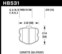 Cargar imagen en el visor de la galería, Hawk 06-10 Chevy Corvette (OEM Pad Design) Front HP+ Sreet Brake Pads