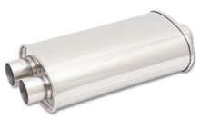 Cargar imagen en el visor de la galería, Vibrant StreetPower Oval Muffler 5in x 9in x 15in - 3in inlet/Dual Outlet (Center In - Dual Out)