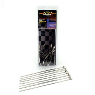 DEI Stainless Steel Locking Ties 8in — Exhaust Wrap Fasteners (8 Pack)