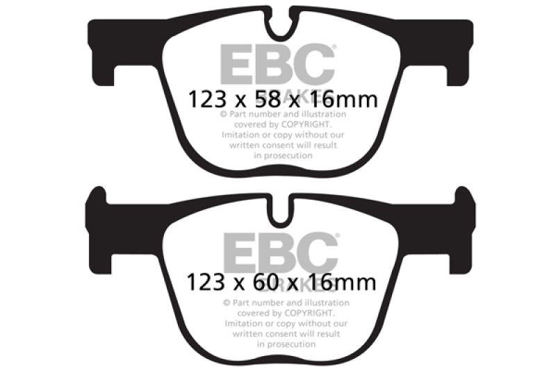 Pastillas de freno traseras EBC 12+ BMW 335 3.0 Turbo (F30) Yellowstuff