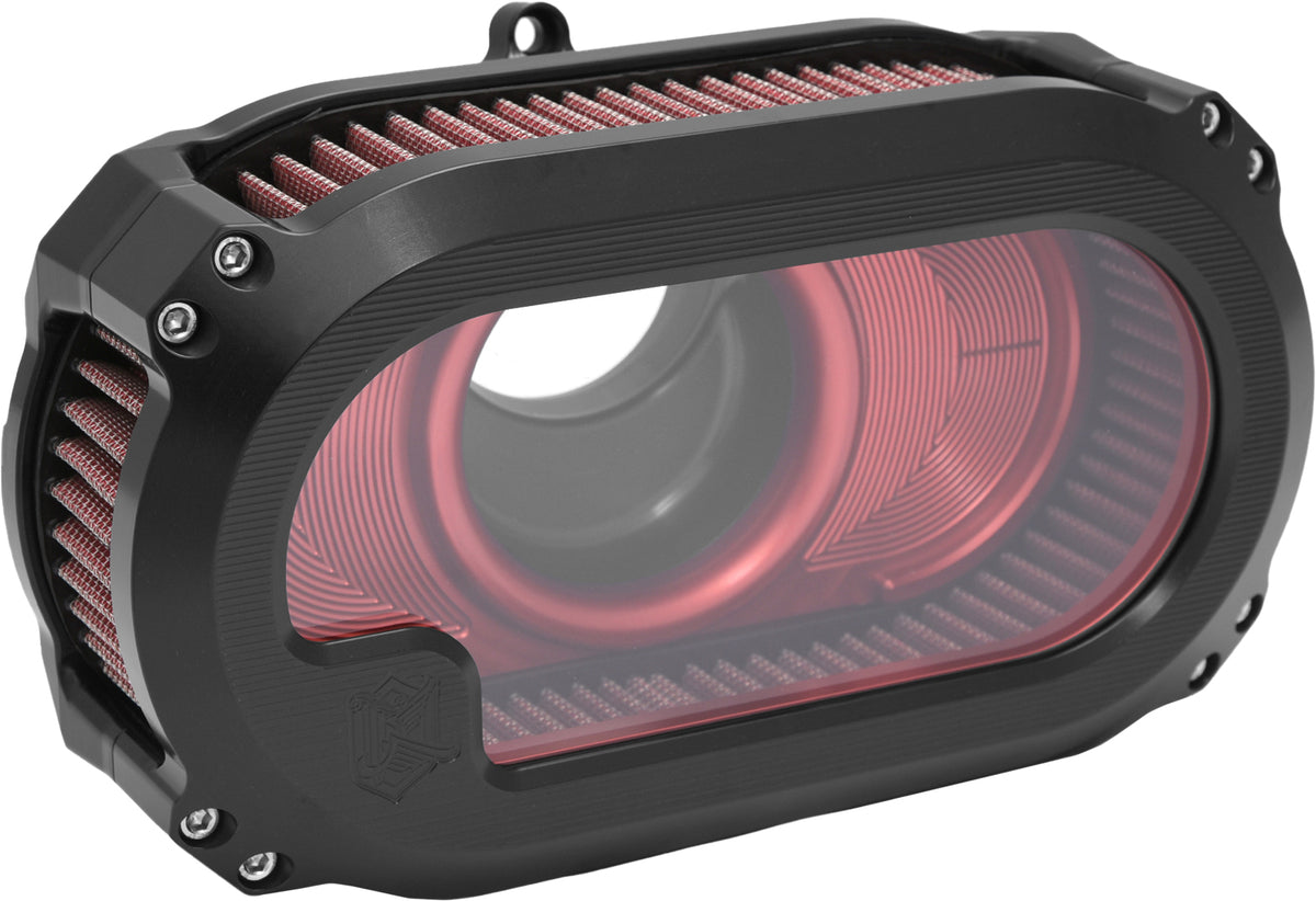 Kens Factory NL AIR Cleaner w/Glass Blkw/RED CVO `23 RG Flhx `24 (NXT-05BR)