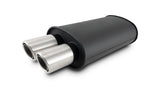 STREETPOWER FLAT BLACK Oval Muffler with Dual 304SS Brushed Tips