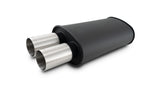 STREETPOWER FLAT BLACK Oval Muffler with Dual 304SS Brushed Tips