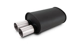 STREETPOWER FLAT BLACK Oval Muffler with Dual 304SS Brushed Tips