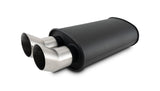 STREETPOWER FLAT BLACK Oval Muffler with Dual 304SS Brushed Tips