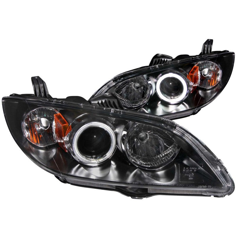 Faros delanteros con proyector ANZO 2004-2008 Mazda 3 con Halo negro (CCFL)