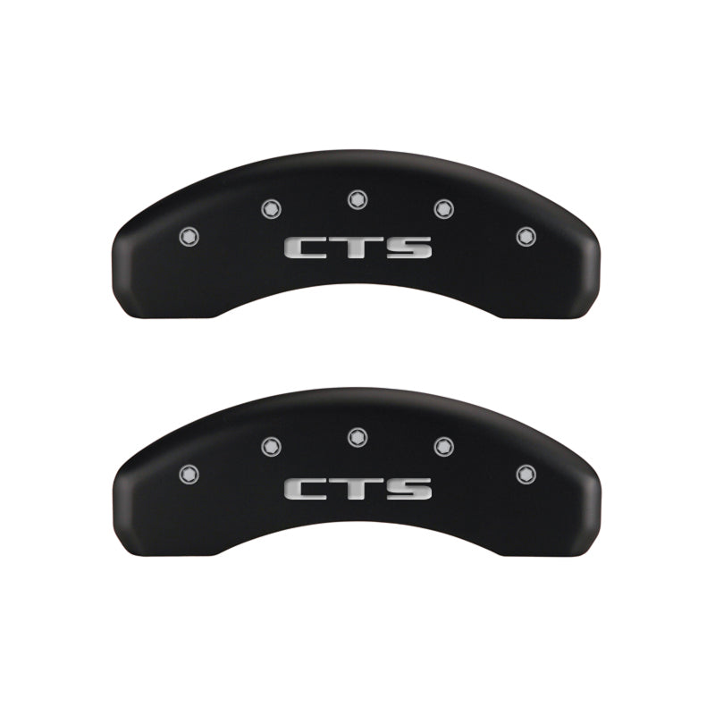 MGP Caliper Covers Engraved Cursive/CTS Red/Silver Set of 4 — Fits 2008-2019 Cadillac CTS