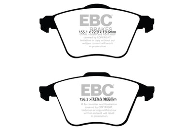 EBC Greenstuff Performance Brake Pads — Fits 2007-2013 Mazda 3 Turbo