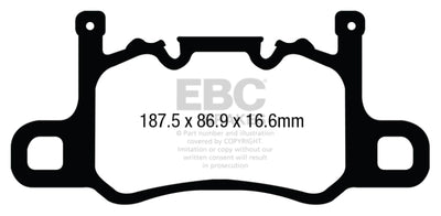 EBC Yellowstuff Performance Rear Brake Pads — Fits 2013-2015 Porsche 911 991 GT3
