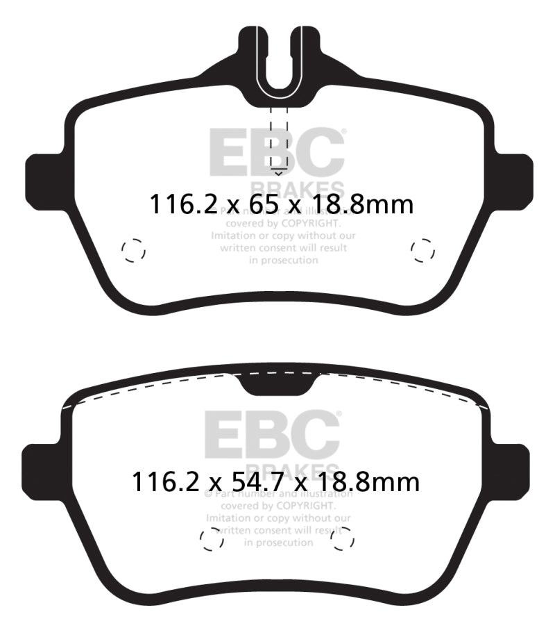 Pastillas de freno traseras Yellowstuff EBC 14+ Mercedes-Benz S550 4.7 Twin Turbo