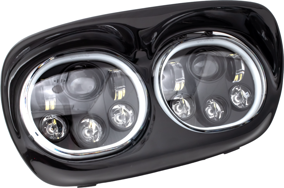 Letric Lighting LED Headlight BLK/BLK Halo Fltr `98-13 (LLC-LRHP-HBB)