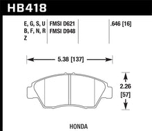 Cargar imagen en el visor de la galería, Hawk 02-06 RSX (non-S) Front / 03-09 Civic Hybrid / 04-05 Civic Si HP+ Street Rear Brake Pads