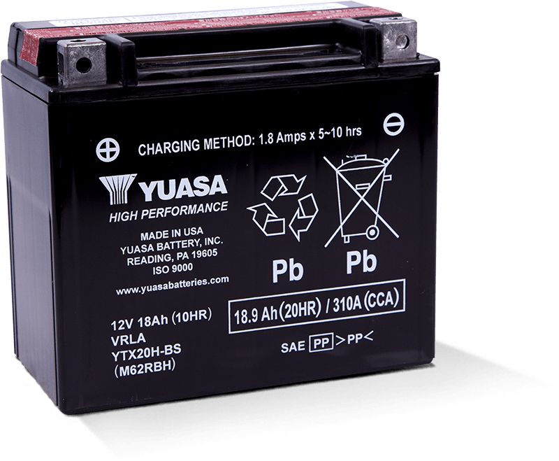 Batería AGM de 12 voltios de alto rendimiento Yuasa YTX20H-BS (botella incluida)