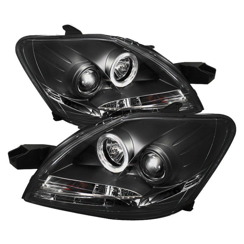 Faros delanteros de proyector Spyder Toyota Yaris 07-11 4Dr LED Halo DRL Blk PRO-YD-TYA074D-DRL-BK