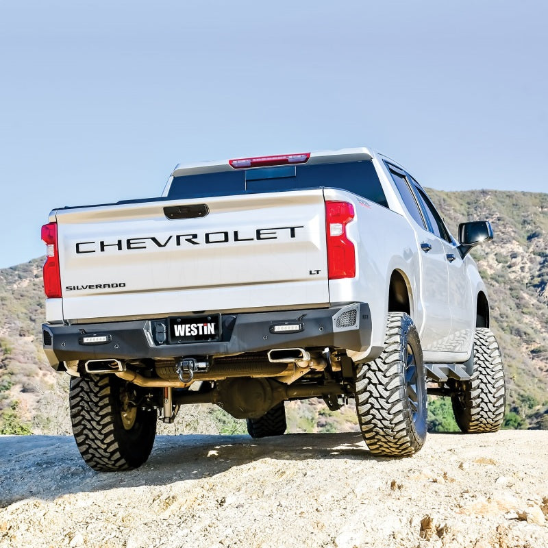 Westin Pro-Series Rear Bumper - Textured Black — Fits 2019-2024 Silverado 1500, Sierra 1500