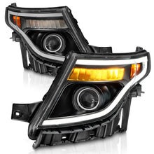 Cargar imagen en el visor de la galería, ANZO 11-15 Ford Explorer (w/Factory Halogen HL Only) Projector Headlights w/Light Bar Black Housing