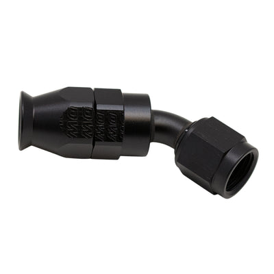 DeatschWerks 6AN Female Swivel 45-Degree Hose End PTFE - Anodized Matte Black