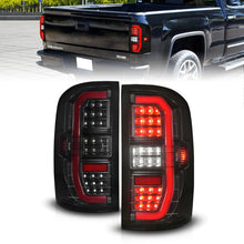 Cargar imagen en el visor de la galería, ANZO 14-18 GMC Sierra 1500 Full LED Taillights Black Housing Smoke Lens (w/C Light Bars)