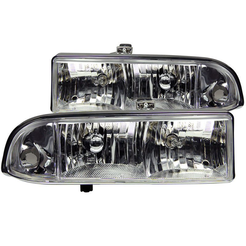 Faros delanteros de cristal cromados para Chevrolet S-10 ANZO 1998-2005