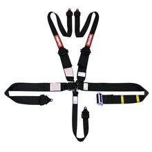 Cargar imagen en el visor de la galería, RaceQuip L &amp; L 5pt Ratchet HNR Harness Black