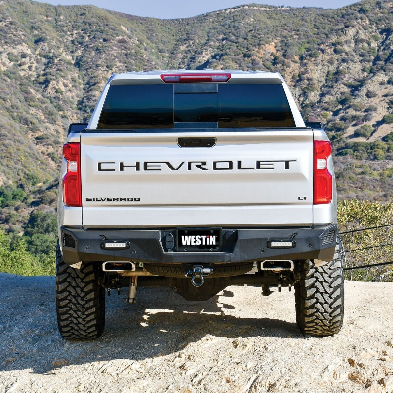 Westin Pro-Series Rear Bumper - Textured Black — Fits 2019-2024 Silverado 1500, Sierra 1500