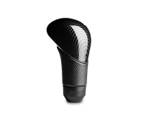 Cargar imagen en el visor de la galería, Momo Shadow Shift Knob - Black Airleather, Carbon Effect Insert