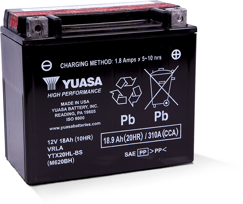 Batería AGM de alto rendimiento Yuasa YTX20HL-BS (botella incluida)