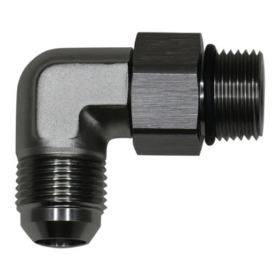 DeatschWerks 10AN ORB Swivel to 10AN Male Flare 90-Degree Fitting - Anodized Titanium