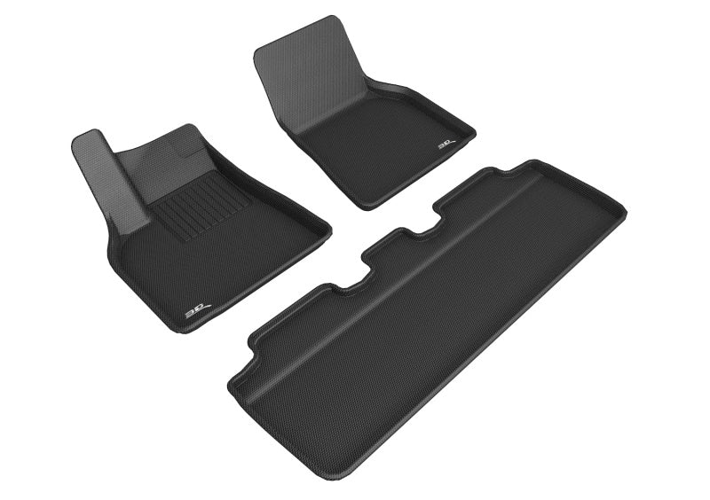 3D MAXpider Kagu Floor Mats - Black — Fits 2020-2021 Tesla Model Y