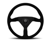 Cargar imagen en el visor de la galería, Momo Montecarlo Alcantara Steering Wheel 320 mm - Black/Black Stitch/Black Spokes