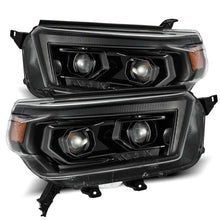 Cargar imagen en el visor de la galería, AlphaRex 10-13 Toyota 4Runner LUXX LED Proj Headlights Plank Style Alpha Black w/Seq Signal/DRL