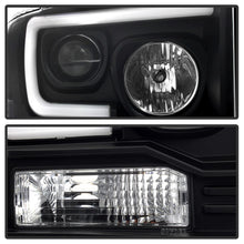 Cargar imagen en el visor de la galería, Spyder Ford F250/350/450 05-07 Projector Headlights - Light Bar DRL LED - Black PRO-YD-FS05V2-LB-BK