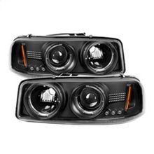 Cargar imagen en el visor de la galería, Faros delanteros de proyector LED Halo LED negro Spyder GMC Sierra 1500/2500/3500 99-06 PRO-YD-CDE00-HL-BK