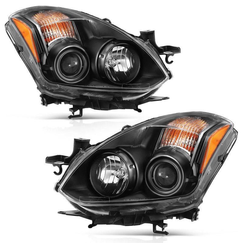 Faros delanteros tipo proyector ANZO 2010-2013 para Nissan Altima, color negro (tipo halógeno)
