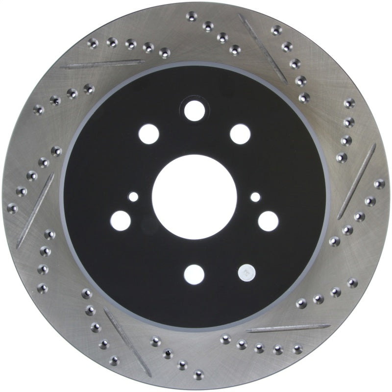 Rotor de freno deportivo ranurado y perforado StopTech trasero izquierdo 13-14 Lexus GS300/350/400/430