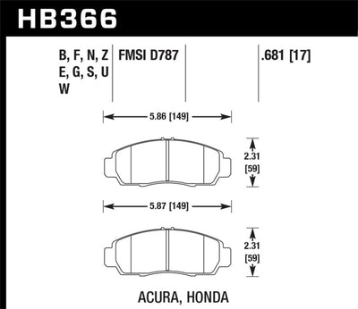 Hawk DTC-70 Race Front Brake Pads — Fits 1999-2008 Acura TL, 2004-2008 Acura TSX, 2003-2008 Honda Accord