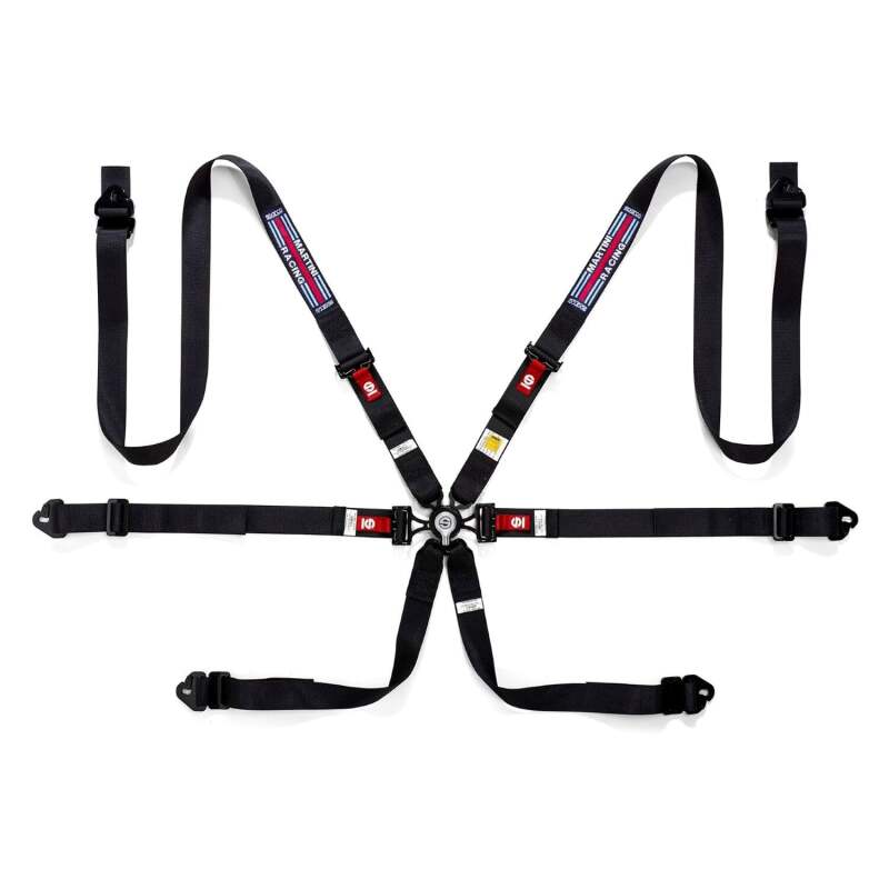 Sparco Martini Racing 6-Point 3-4in Regular Latch Seat Belt Harness
