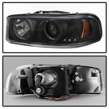 Cargar imagen en el visor de la galería, Faros delanteros de proyector LED Halo LED negro Spyder GMC Sierra 1500/2500/3500 99-06 PRO-YD-CDE00-HL-BK