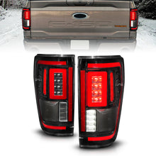 Cargar imagen en el visor de la galería, ANZO 21-23 Ford F-150 LED Taillights Seq. Signal w/BLIS Cover - Black Housing