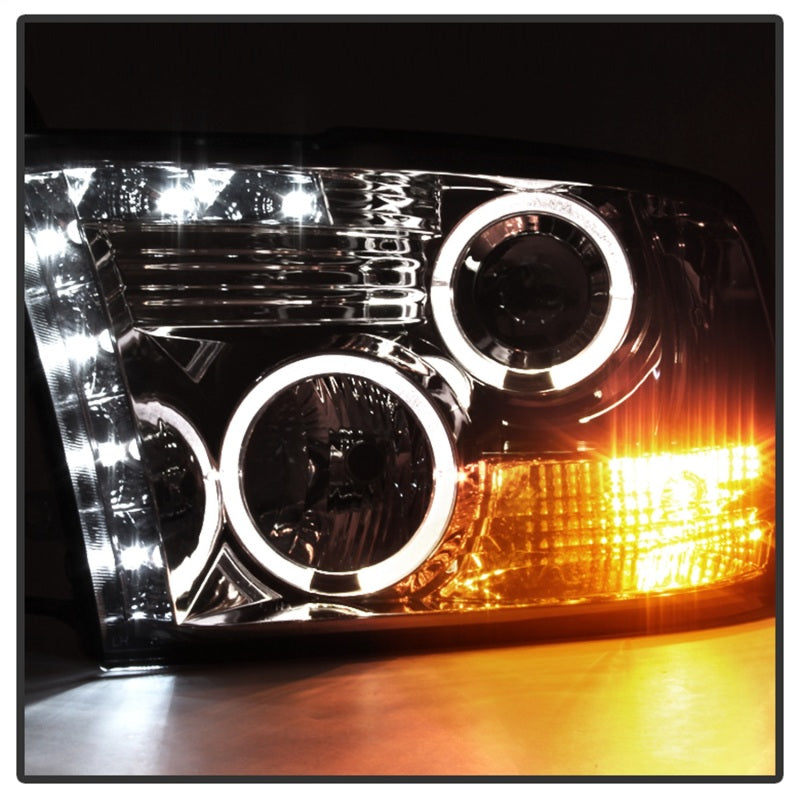 Faros delanteros de proyector Spyder Dodge Ram 1500 09-14 10-14 Halógeno - LED Halo LED - Smke PRO-YD-DR09-HL-SM