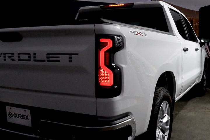 AlphaRex 19-23 Chevrolet Silverado 1500/2500HD/3500HD PRO-Series LED Tail Lights Jet Black