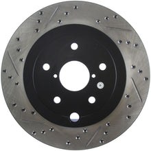 Cargar imagen en el visor de la galería, StopTech 08+ Subaru STI (Will Not Fit 05-07) Slotted &amp; Drilled Sport Brake Rotor