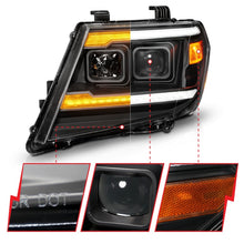 Cargar imagen en el visor de la galería, ANZO 09-20 Nissan Frontier Black Projector Plank Style DRL w/ Switchback &amp; Sequential LED DRL