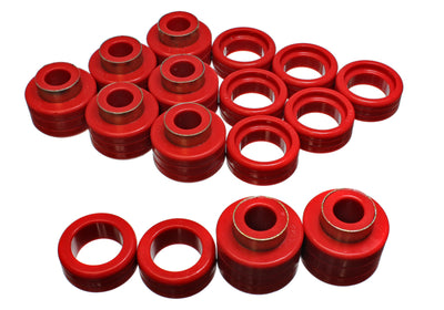 Energy Suspension Polyurethane Body Mount Set Red — Fits 1988-1998 Chevrolet GMC C/K Trucks