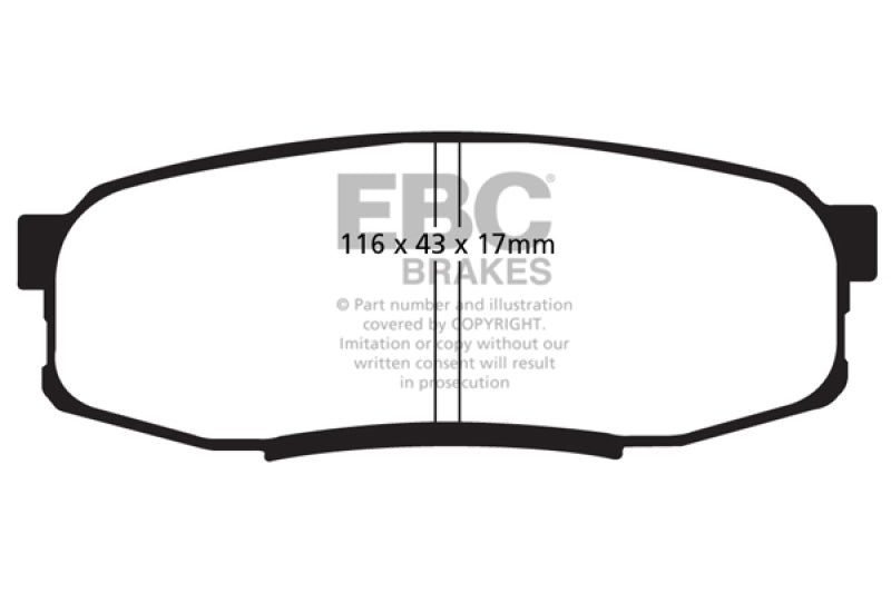 EBC 08+ Lexus LX570 5.7 Extra Duty Rear Brake Pads