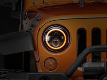 Cargar imagen en el visor de la galería, Raxiom 97-18 Jeep Wrangler TJ/JK Axial Halo Headlights w/ DRL Amber Signals- Blk Hsng (Clear Lens)