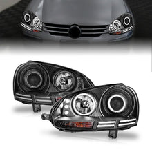 Cargar imagen en el visor de la galería, Faros delanteros con proyector ANZO 2006-2009 Volkswagen Rabbit con Halo negro (CCFL)