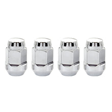 Cargar imagen en el visor de la galería, McGard Hex Lug Nut (Cone Seat Bulge Style) 1/2-20 / 3/4 Hex / 1.45in. Length (4-pack) - Chrome