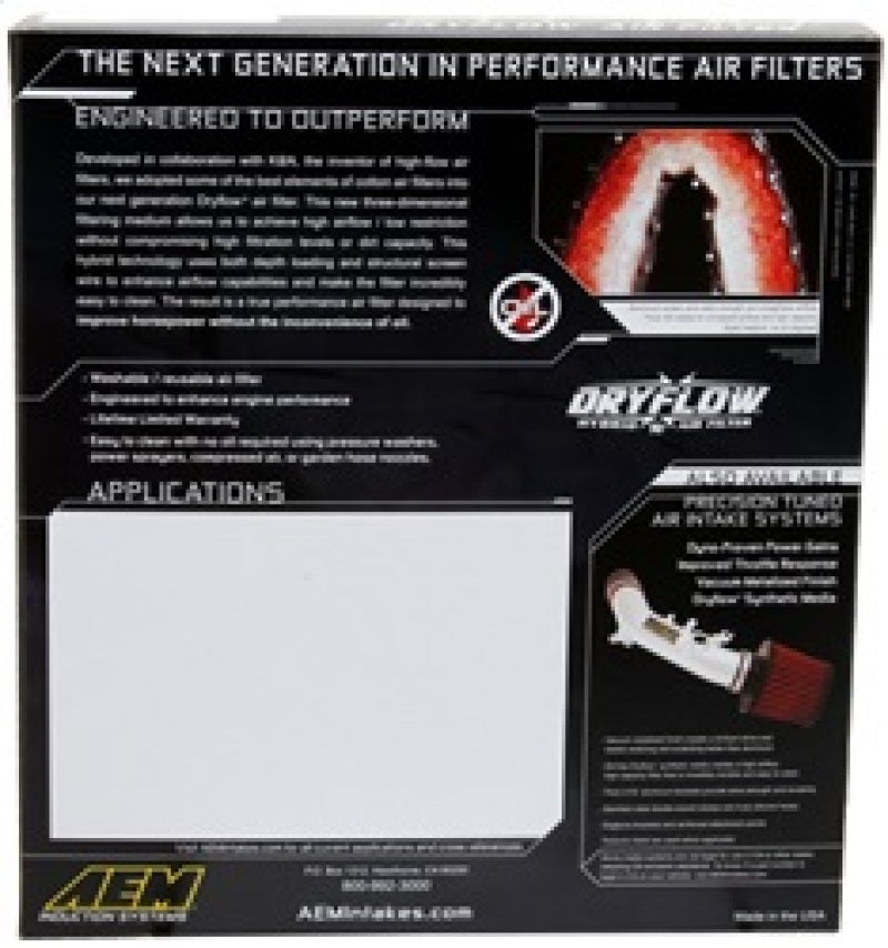 AEM Dryflow Air Filter — 2015-2023 Ford Mustang 2.3L/3.7L/5.0L